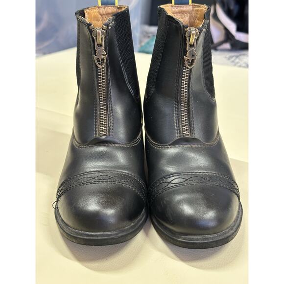 Moretta Clio Paddock Boots Kids Size 2 Leather Equestrian Riding Black Boots
